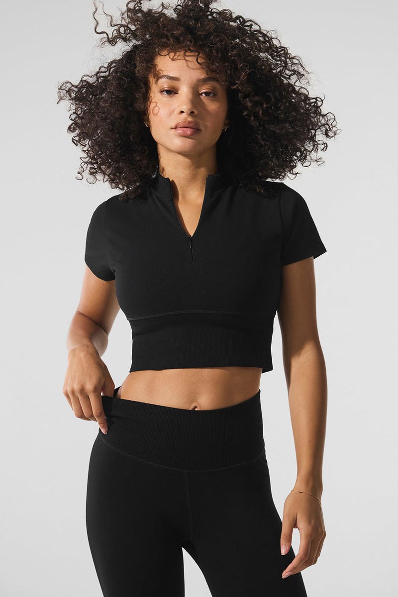 Seamless Winter Warm Plush Cropped Short Sleeve