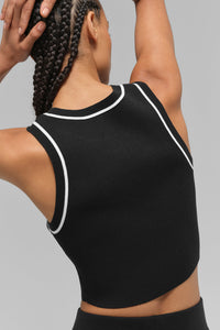 Ribbed Sweater Knit Highline Cropped Tank