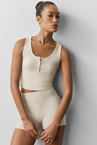 Ribbed Modal Henley Tank