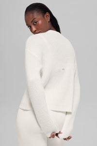 Wool Cashmere Ribbed Noble Crewneck Sweater