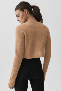 Cashmere Plush Waffle Cropped Long Sleeve