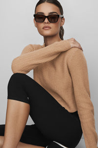 Cashmere Plush Waffle Cropped Long Sleeve