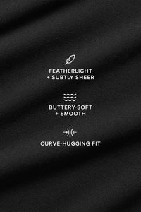 Asymmetric Sheer Glow Long Sleeve
