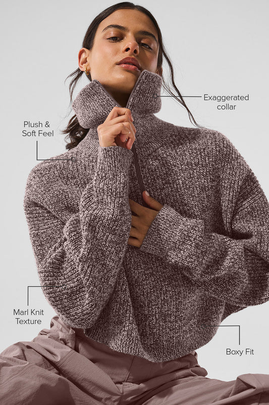 Marl Sweater 1/4 Zip Pullover