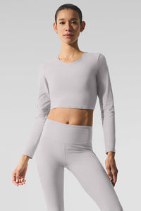 Washed Alosoft Crop Finesse Long Sleeve