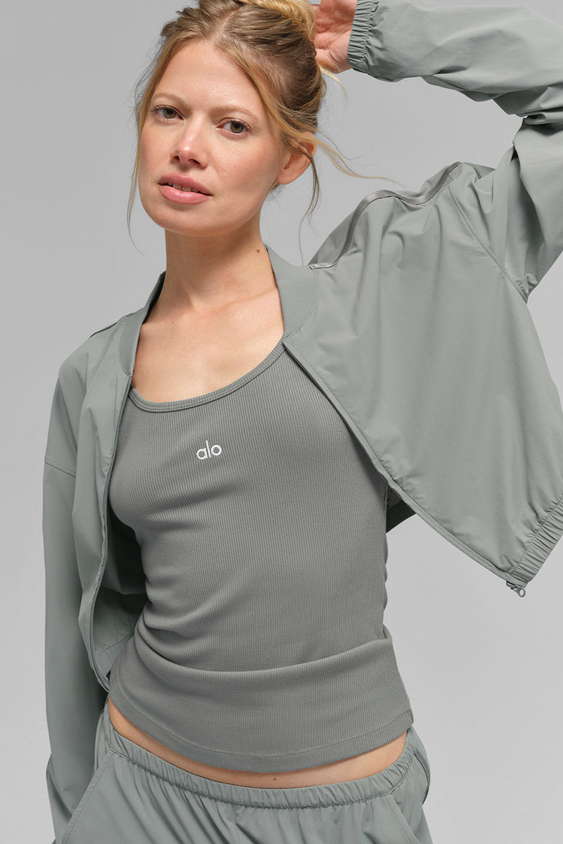 Cropped Breezy Full-Zip Cover Up