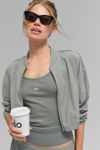 Cropped Breezy Full-Zip Cover Up