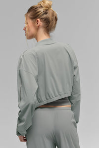 Cropped Breezy Full-Zip Cover Up